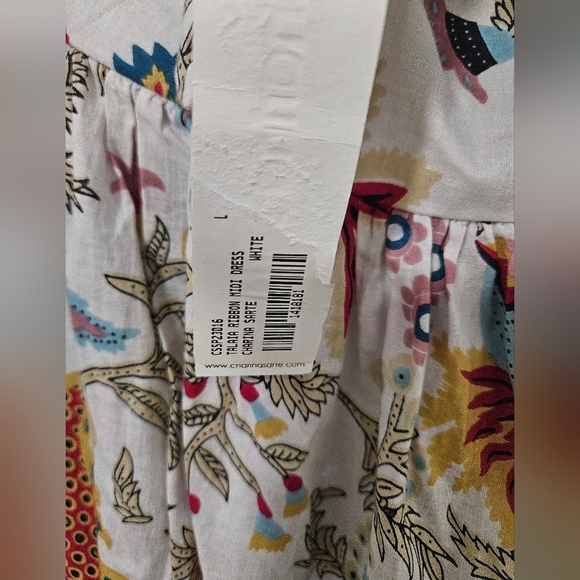 NWT Charina Sarte Strapless Floral Talaia Ribbon Midi Dress - Picture 5 of 8